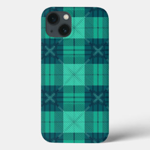 Capa de iPhone / iPad verde xadrez tartã elegante