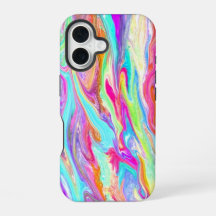Capa de iPhone Neon Cor Líquida