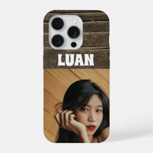 Capa de iphone personalizada com foto de madeira