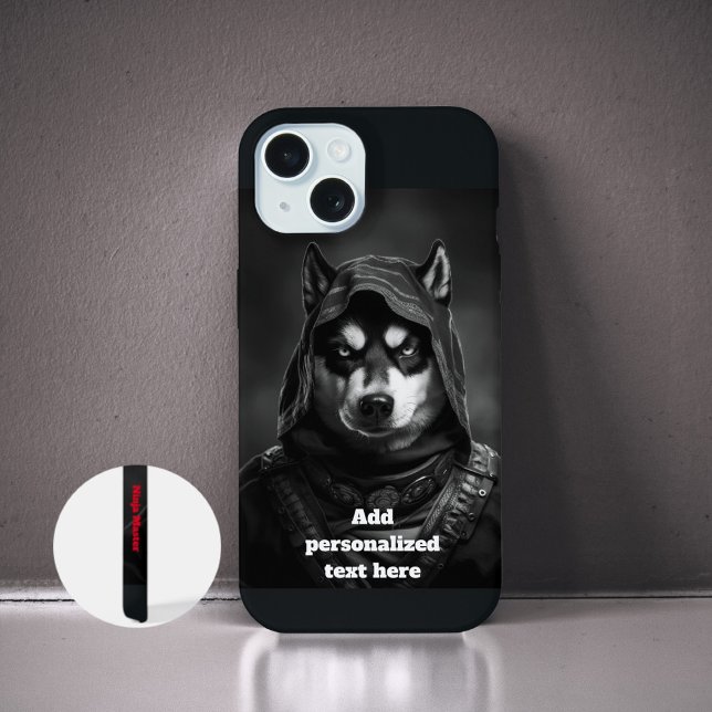 Capa de iPhone Personalizada Preta  | Ninja Husky  (Criador carregado)