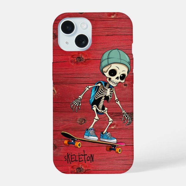 Capa de iPhone Personalizável Esqueleto Rústico (Verso)