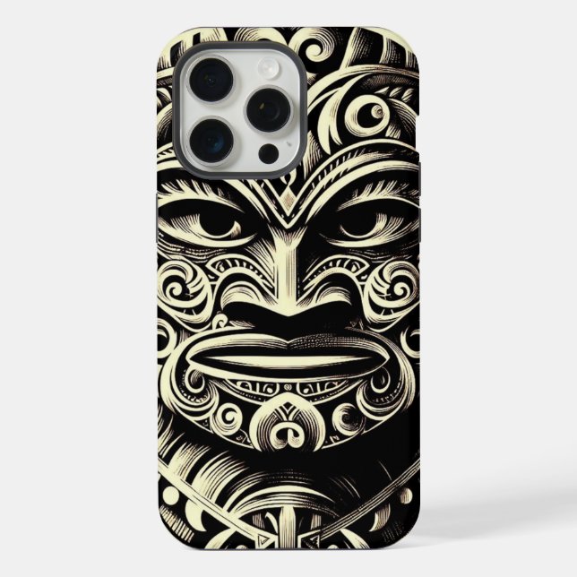 Capa de iPhone Phone Bone Scrimshaw Tiki (Verso)