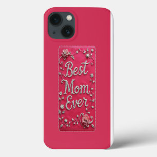 Capa de iPhone Pink Floral Melhor Mãe do Mundo