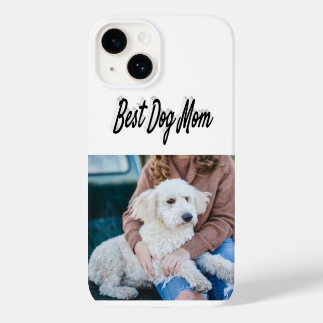 Capa de iPhone preta com foto de Mãe de Cachorro (Verso)