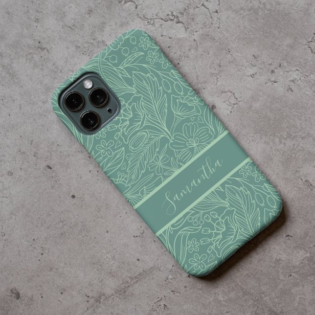 Capa de iPhone Resistente com Padrão Floral Person (Cute Floral Pattern Tough Case – Birthday or Graduation Gift for Her, Mom, Grandma, Aunt or Friends)