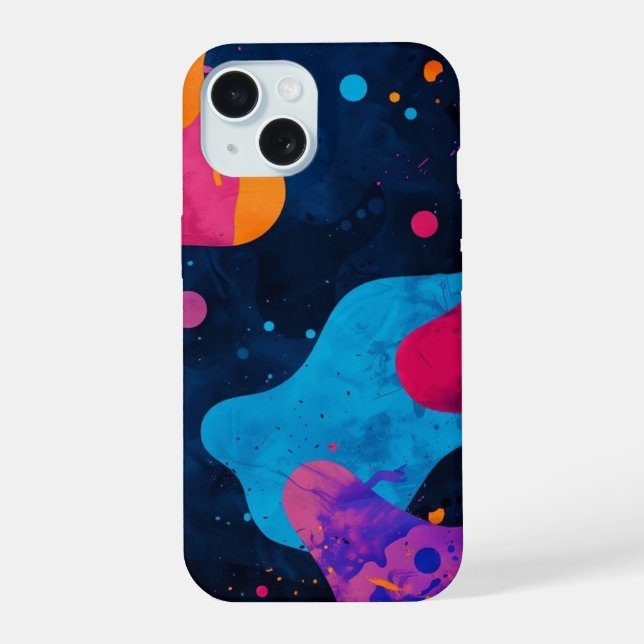capa de iphone _ Respingo Neon Abstrato (Verso)