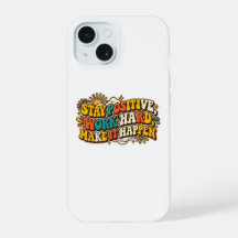 Capa de iPhone Retro Stay Positive