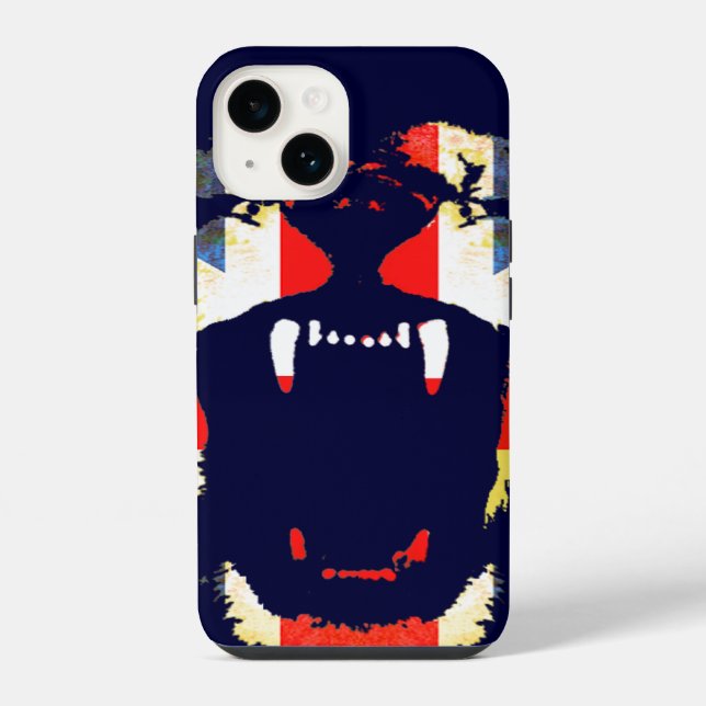 Capa de iPhone Roar Leão britânico union jack (Verso)