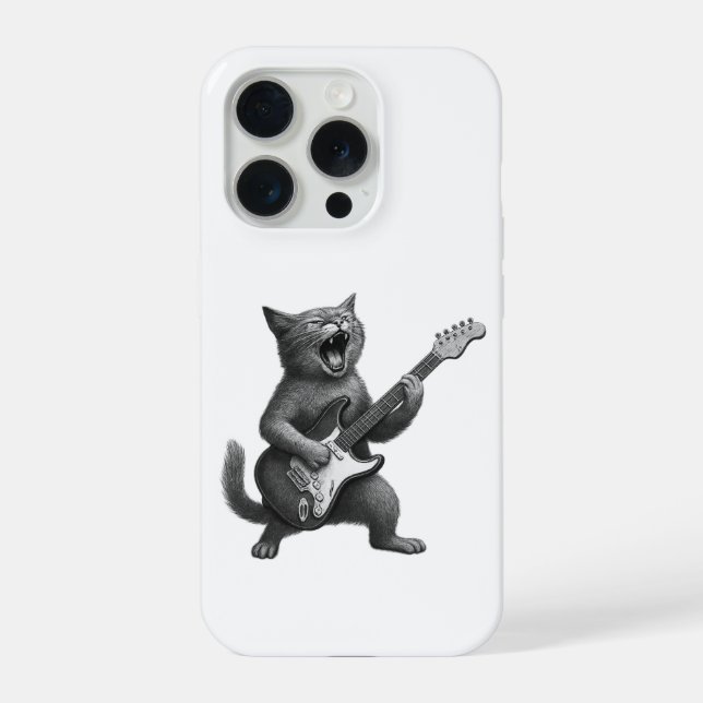 Capa de iPhone Rocker Cat (Verso)