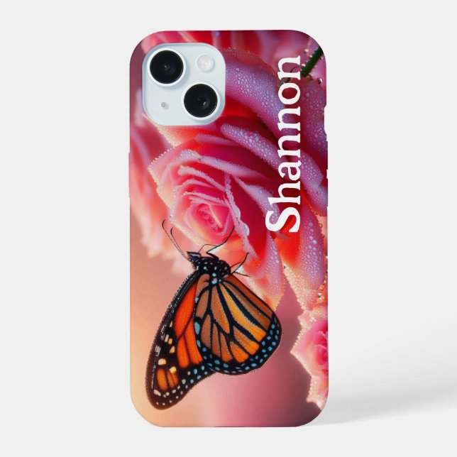 Capa de iPhone - Rosa Borboleta (Verso)