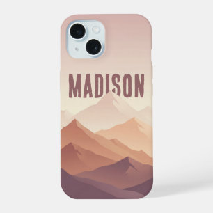 Capa de iPhone Silhueta de Montanha Mauve Minimali