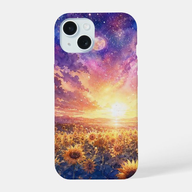 Capa de iPhone Sunflower Sunset Fantasy (Verso)