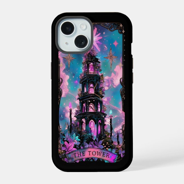Capa de iPhone The Tower Tarot Card Witchy Vibes (Verso)