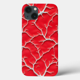 Capa de iPhone Veia Vermelha Profunda com Textura