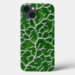 Capa de iPhone Verde Escuro com Textura de Veia
