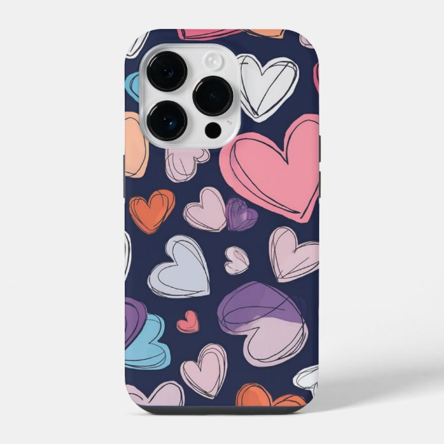 Capa de iPhone Vibrant Hearts - Ideia de Presente  (Verso)