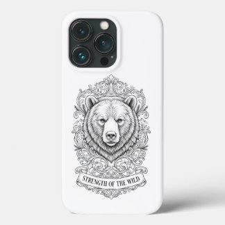 Capa de iPhone Vintage Urso Selvagem Força