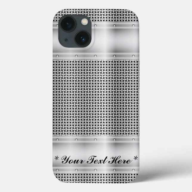 Capa de iPhone X com padrão de metal falso pratead (Verso)
