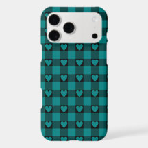 Capa de iPhone Xadrez de Búfalo Preto Verde