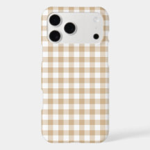 Capa de iPhone Xadrez Gingham Bege Claro