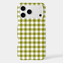Capa de iPhone Xadrez Gingham Verde Oliva
