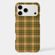 Capa de iPhone Xadrez Oliva Dourado Retrô