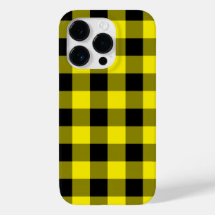 Capa de iPhone Xadrez Preto Amarelo