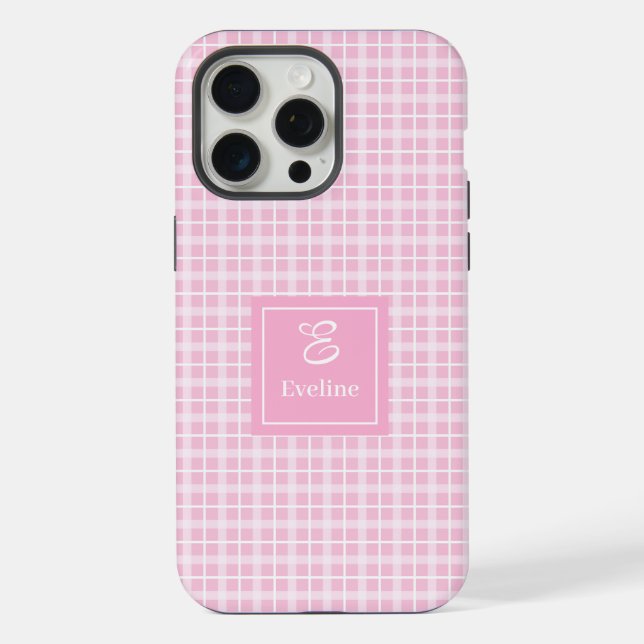 Capa de iPhone Xadrez Rosa Personalizada Estilo Mo (Verso)