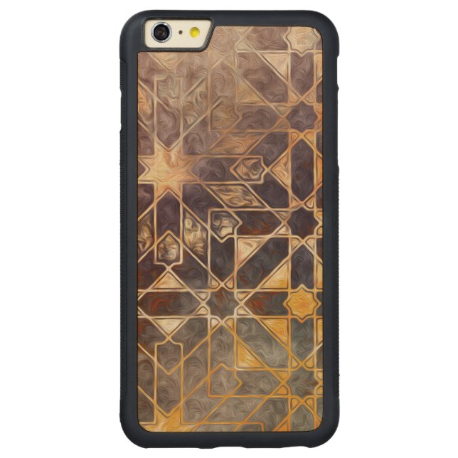 Capa De Madeira Para iPhone, Carved Azulejos Místicos I (Verso)