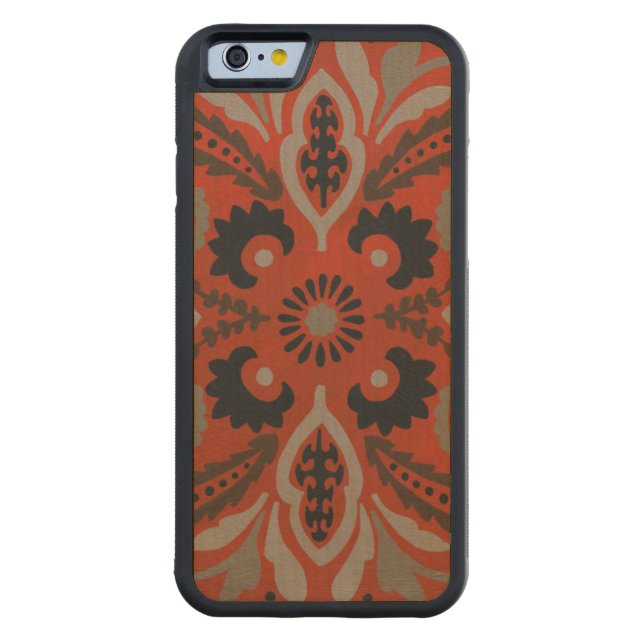 Capa De Madeira Para iPhone, Carved Cinnabar Suzani II (Verso)
