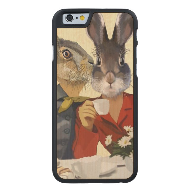 Capa De Madeira Para iPhone, Carved Damas Gossiping 2 (Verso)