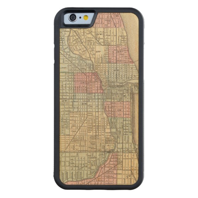 Capa De Madeira Para iPhone, Carved Mapa de Chicago por Mitchell (Verso)