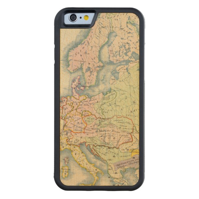 Capa De Madeira Para iPhone, Carved Mapa etnográfico da Europa (Verso)