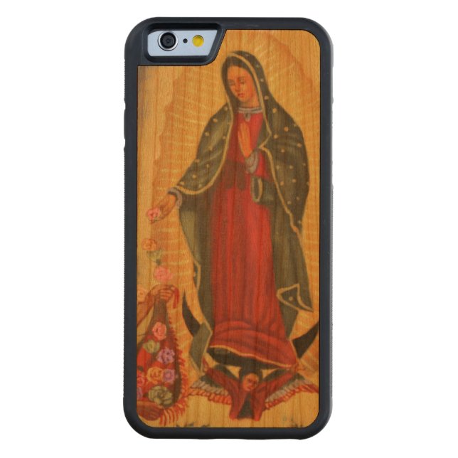 Capa De Madeira Para iPhone, Carved Pix Dezines Nossa Senhora de Guadalupe (Verso)
