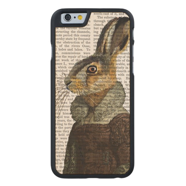 Capa De Madeira Para iPhone, Carved Retrato de Madam Hare (Verso)