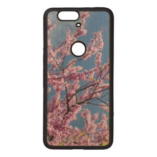 Capa De Madeira Para Nexus 6P Capa de telefone cor-de-rosa da flor do nexo 6p de