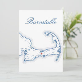 Capa de Mapa de Barnstable para Cartão de Nome de