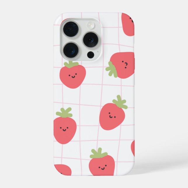 Capa de morango fofa para iPhone 15 pro (Verso)