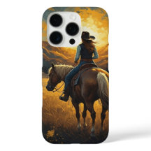 Capa de proteção para iPhone Western Sunset Cowgir