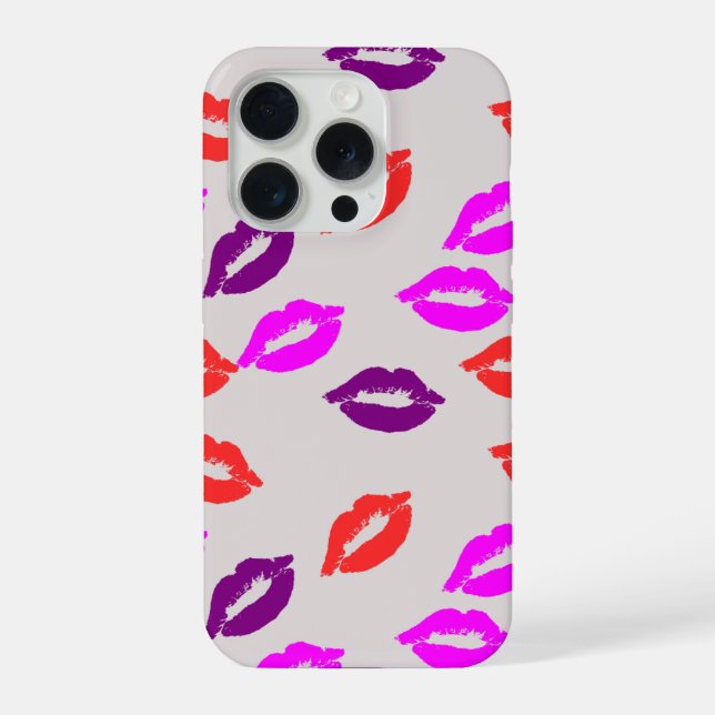 Capa de smartphone com um padrão de beijos (Verso)