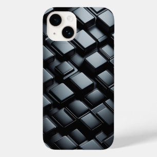 Capa de telefone 3D de metal preto de luxo - Escur