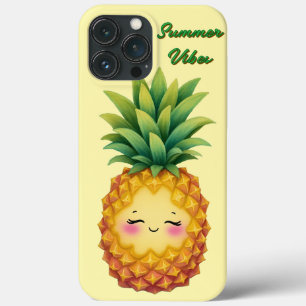 Capa de Telefone Abacaxi Feliz Vibrações de Verão