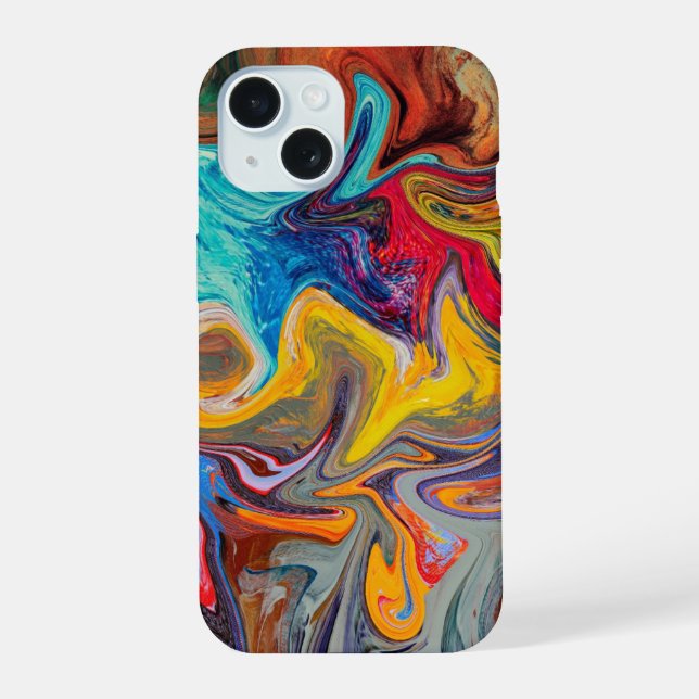 Capa de Telefone Abstrata Redemoinho Psicodélico (Verso)