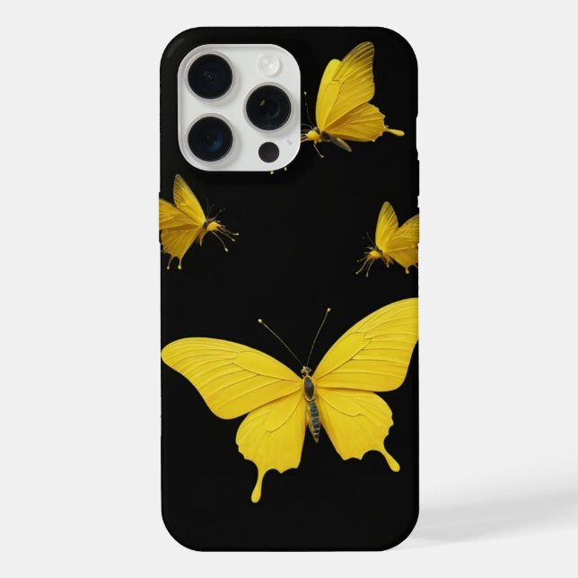 capa de telefone amarela de borboleta para iphone1 (Verso)