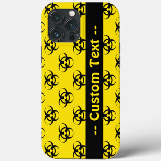 Capa de telefone Amarelo de Risco Biológico com Te