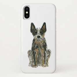 Capa de telefone azul de Heeler do cão australiano