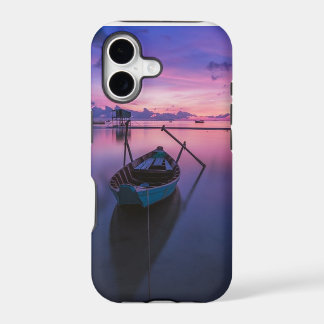 Capa de telefone barco ao pôr do sol
