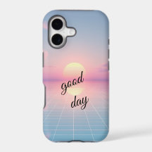 Capa de telefone "Bom Dia" com grade minimalista d