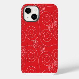 Capa de telefone bonito de espirais vermelhos