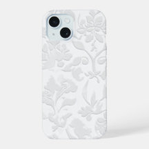 Capa de telefone Branca Clássica Barroca Floral Em